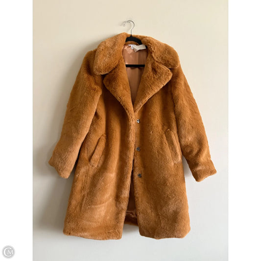 Coat Faux Fur & Sherpa By Time And Tru In Brown, Size: M