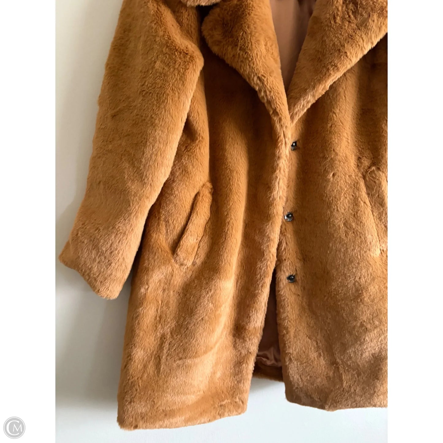 Coat Faux Fur & Sherpa By Time And Tru In Brown, Size: M