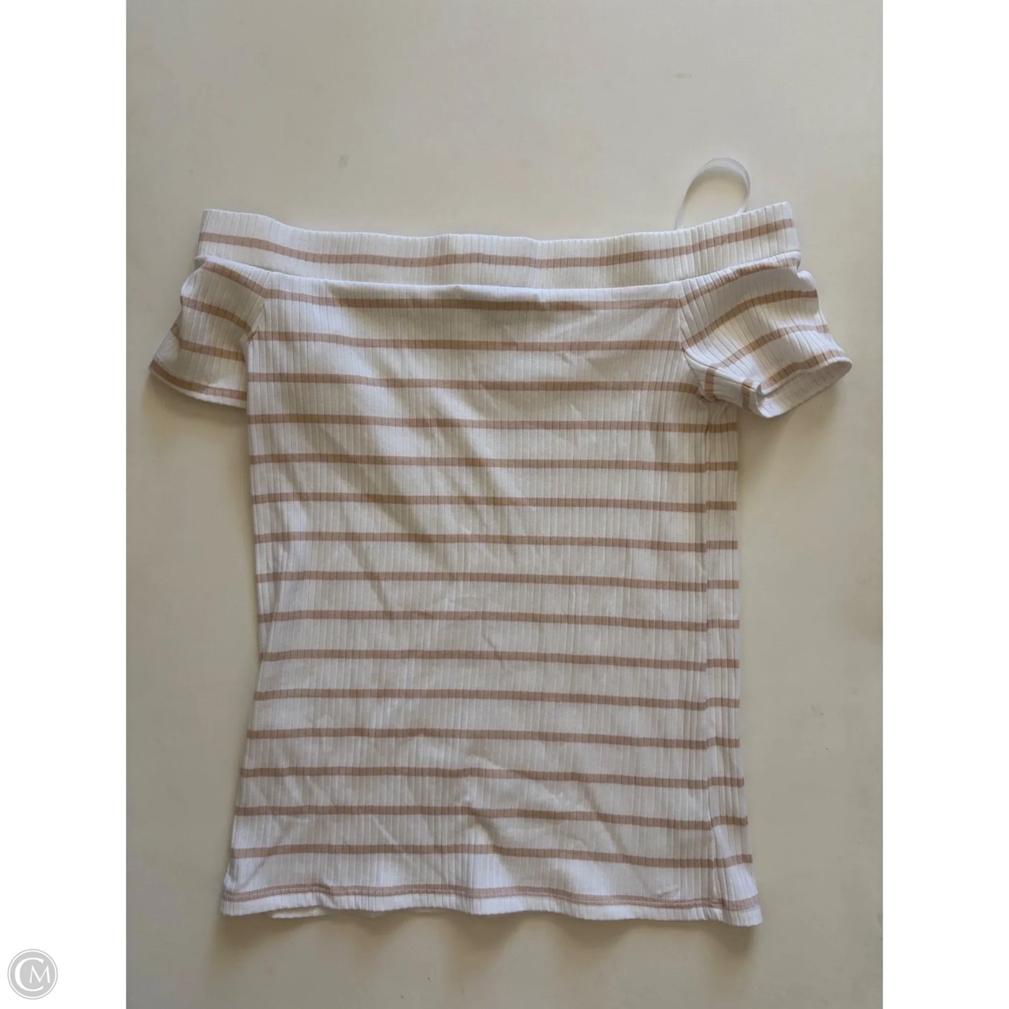 Top Short Sleeve By Loft In Striped Pattern, Size: M