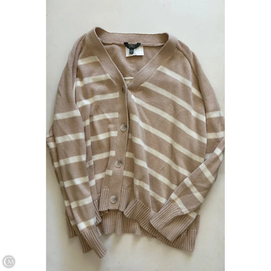 Sweater Cardigan By Terra & Sky In Striped Pattern, Size: 3x