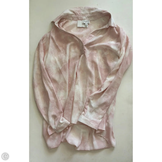 Blouse Long Sleeve By Wonderly In Pink, Size: L