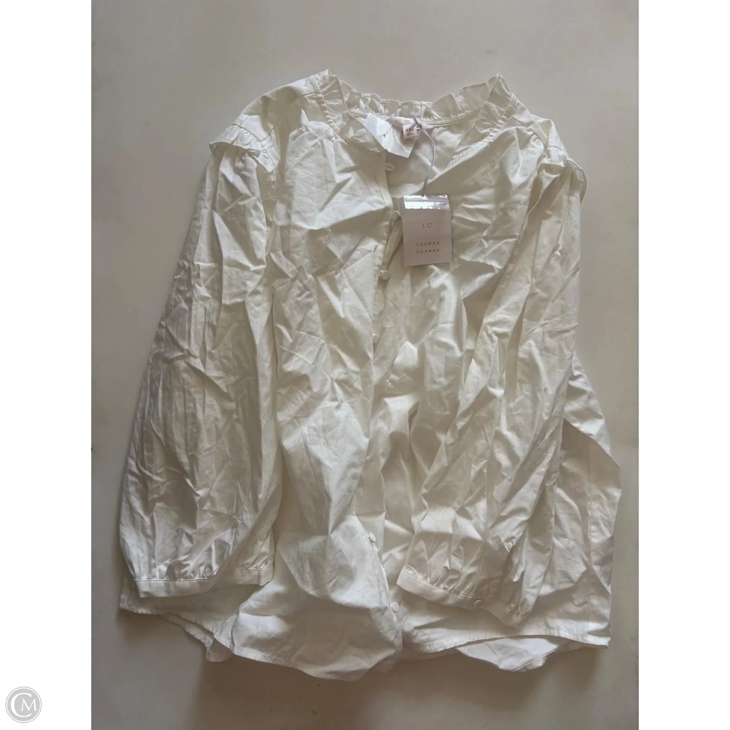 Top Long Sleeve By Lc Lauren Conrad In White, Size: 2x