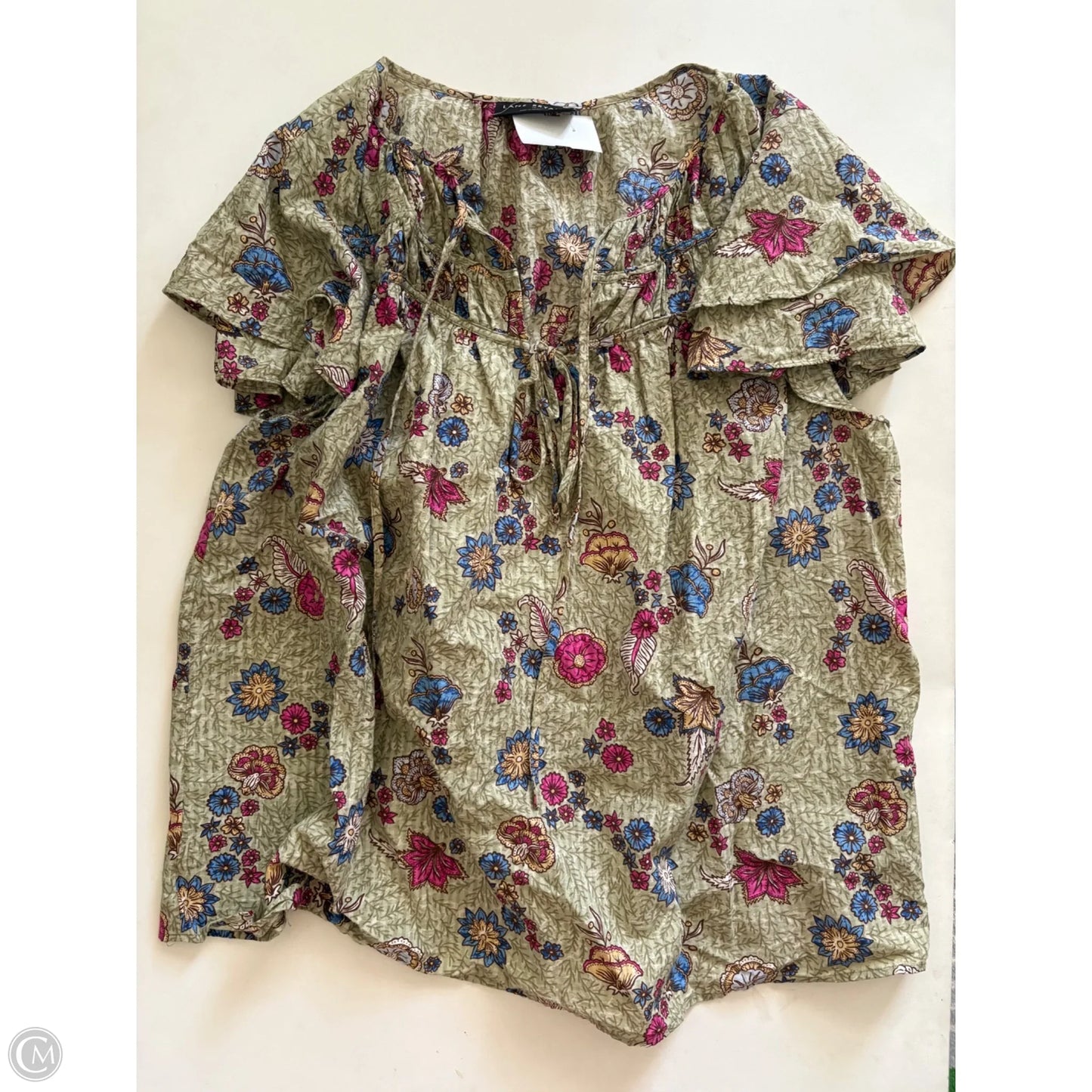 Top Short Sleeve By Lane Bryant In Green, Size: 20