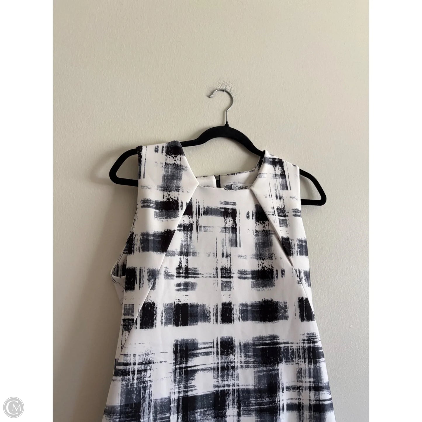Dress Work By Calvin Klein In Black & Cream, Size: 10