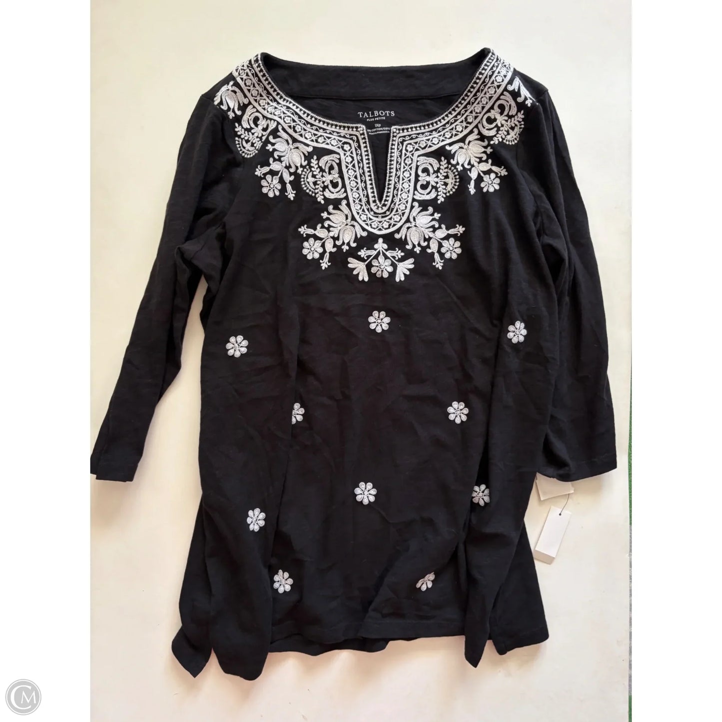 Top Long Sleeve By Talbots In Black, Size: 1x
