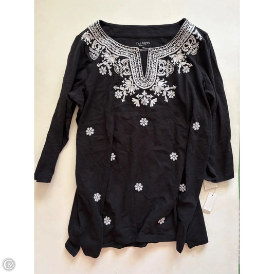 Top Long Sleeve By Talbots In Black, Size: 1x