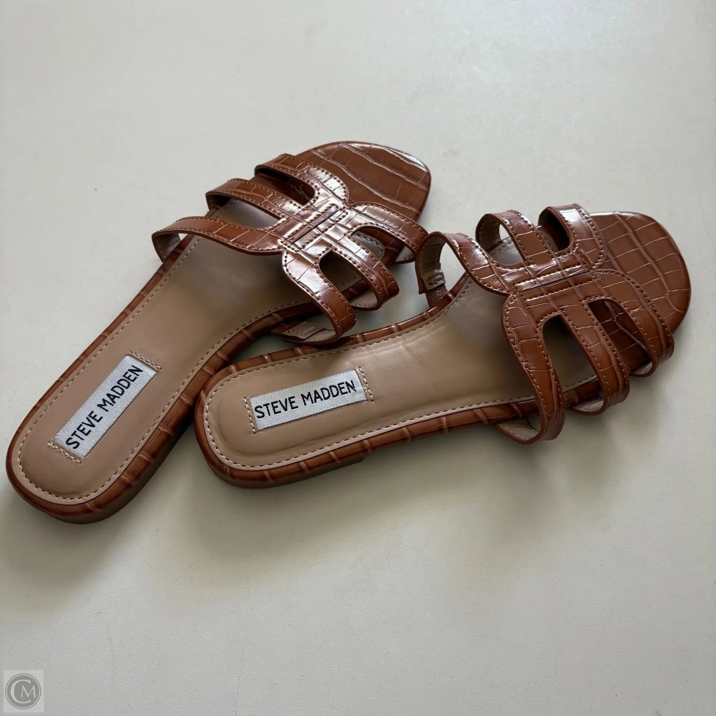 Sandals Flip Flops By Steve Madden In Brown, Size: 8