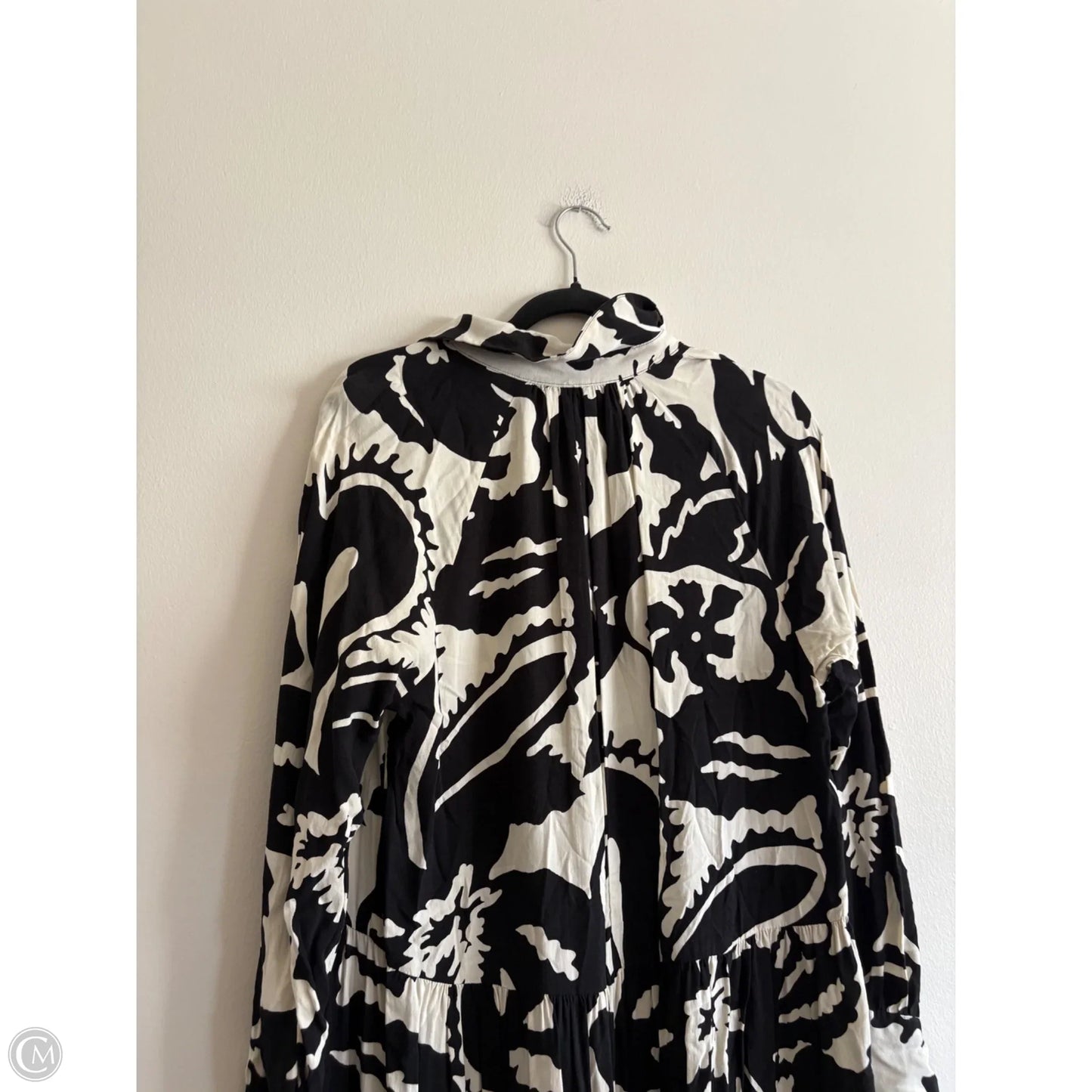 Dress Casual Maxi By H&m In Black & Cream, Size: S