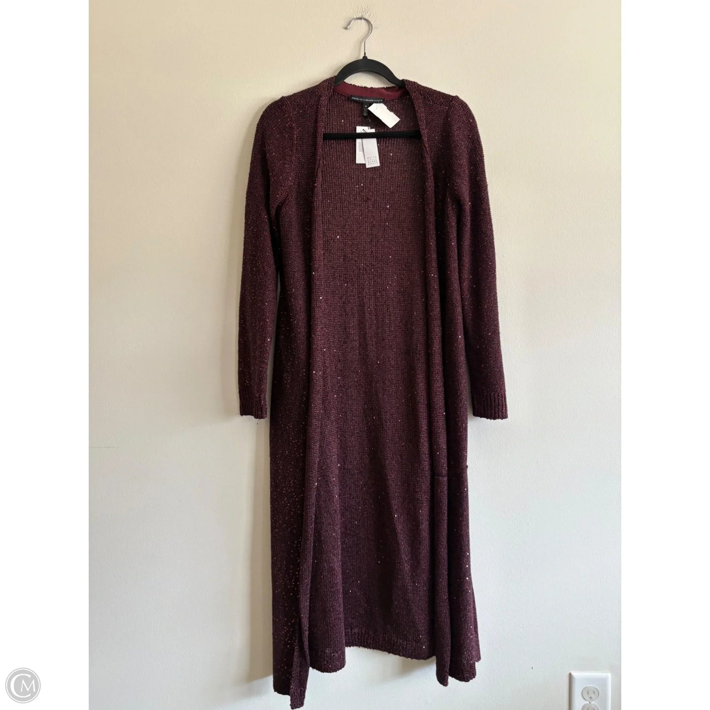 Sweater Cardigan By White House Black Market In Maroon, Size: M