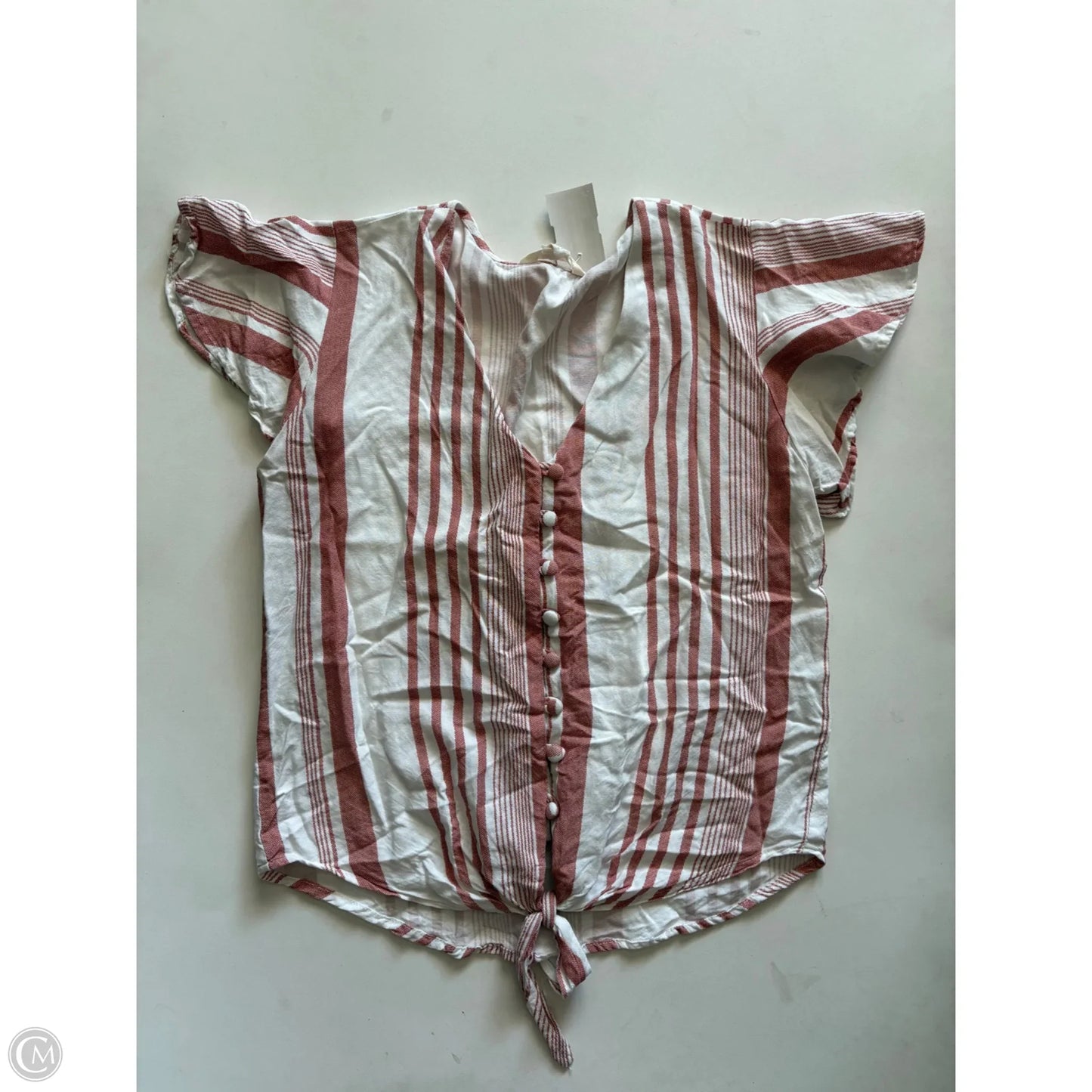 Top Short Sleeve By Sim & Sam In Striped Pattern, Size: S