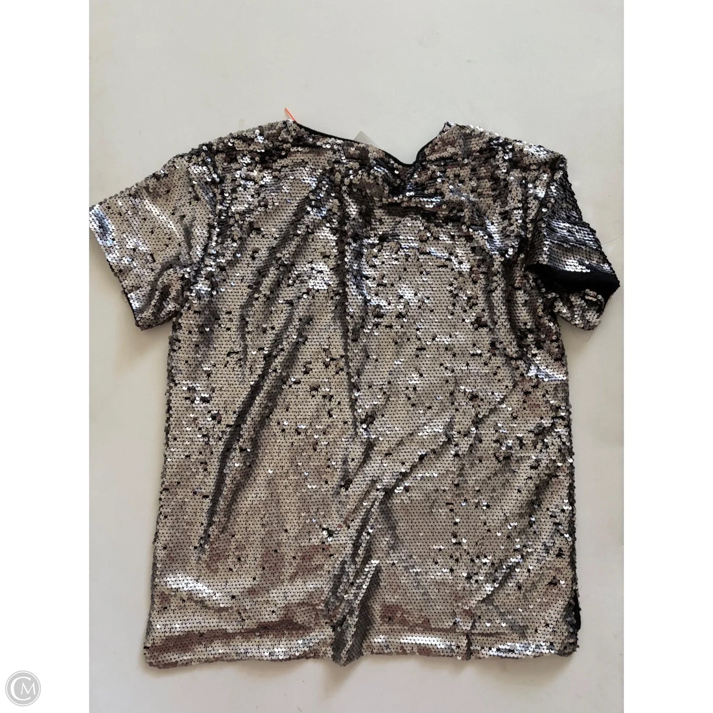 Top Short Sleeve By Anthropologie In Silver, Size: Xs