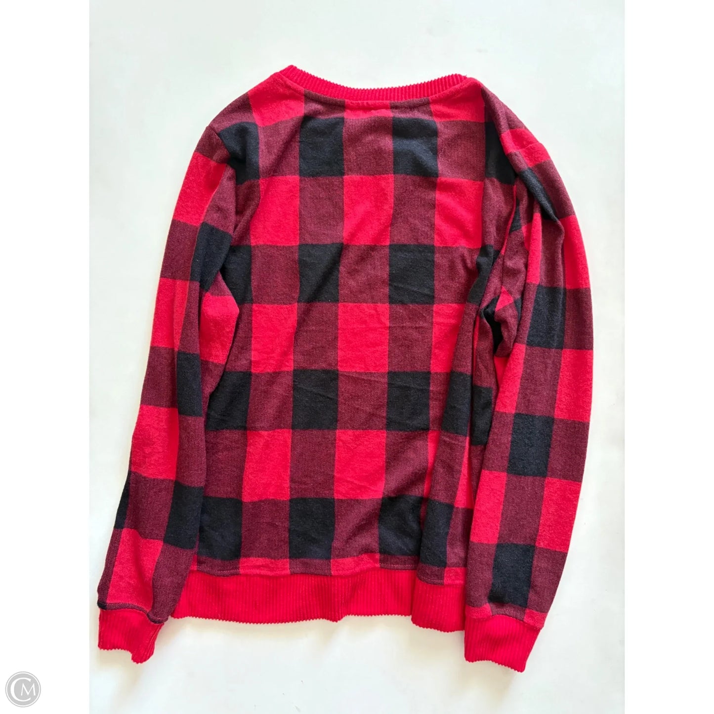 Sweater By Emily Daniels In Plaid Pattern, Size: Lp