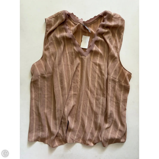 Top Sleeveless By Worthington In Tan, Size: 2x