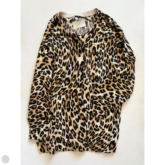 Sweater Cardigan By Crown And Ivy In Animal Print, Size: 1x
