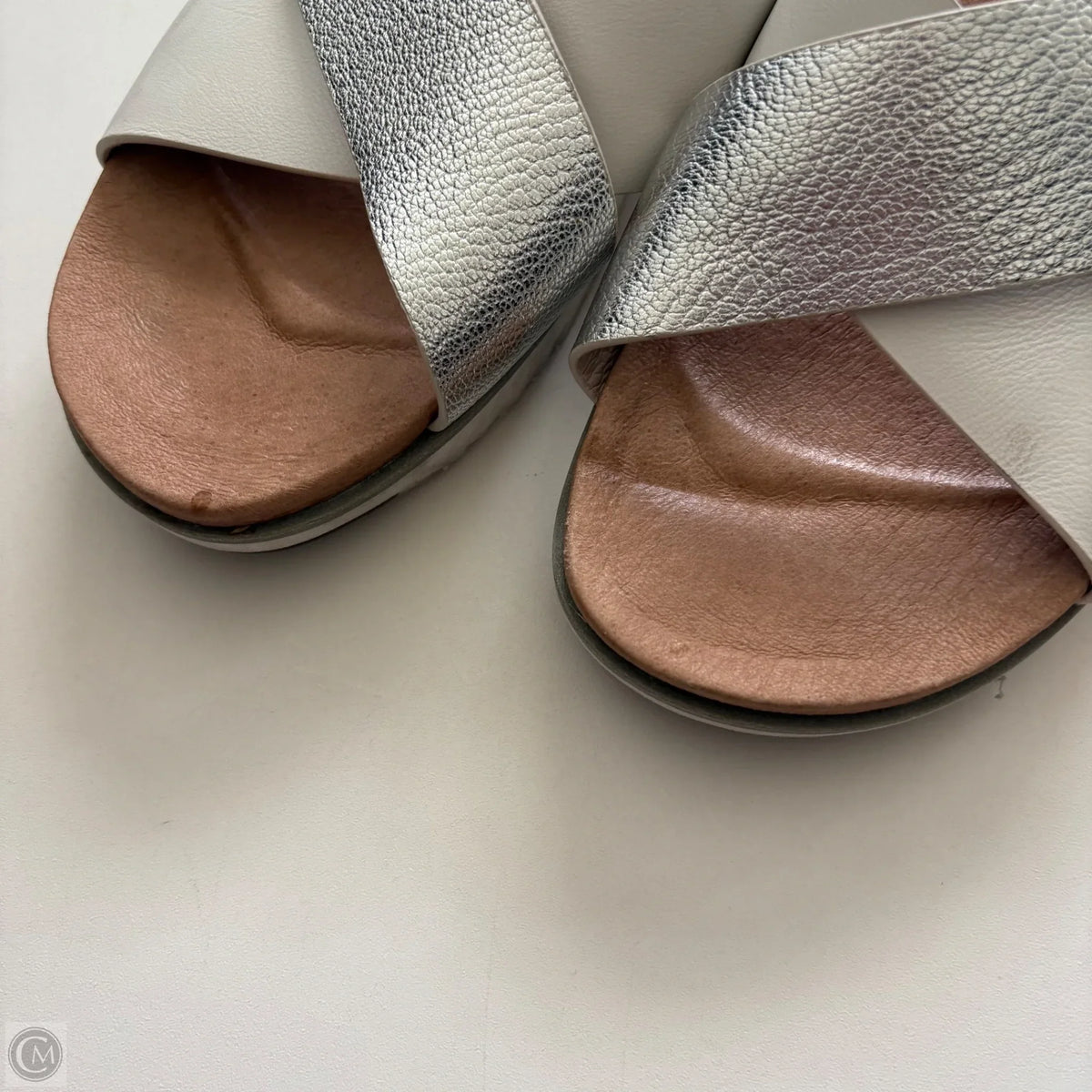 Sandals Designer By Ugg In Silver, Size: 8