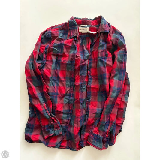 Top Long Sleeve By Denim & Supply By Ralph Lauren In Plaid Pattern, Size: L