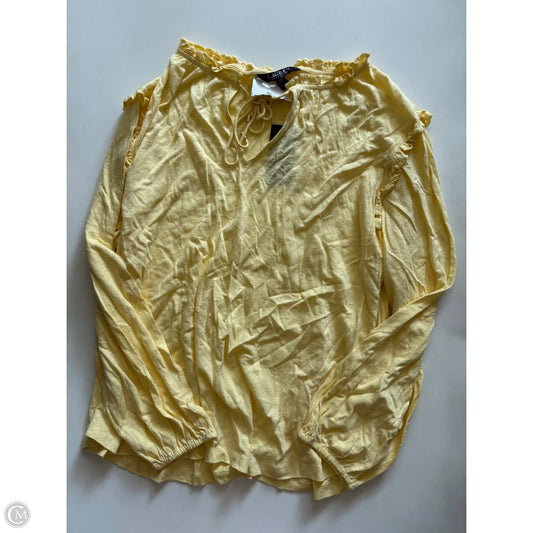 Top Long Sleeve By Lauren By Ralph Lauren In Yellow, Size: 2x