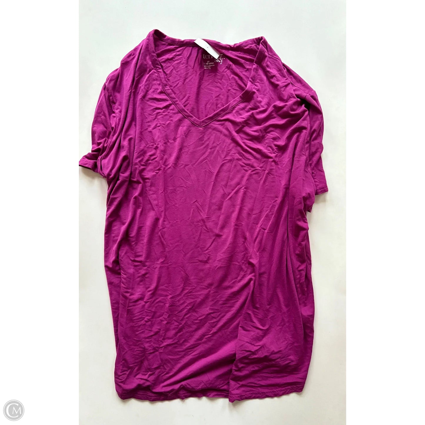 Blouse Short Sleeve By Terra & Sky In Purple, Size: 3x