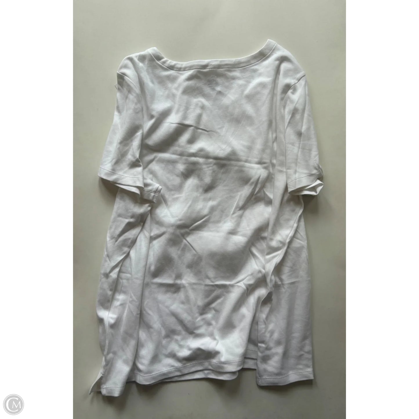 Blouse Short Sleeve By Kim Rogers In White, Size: 2x