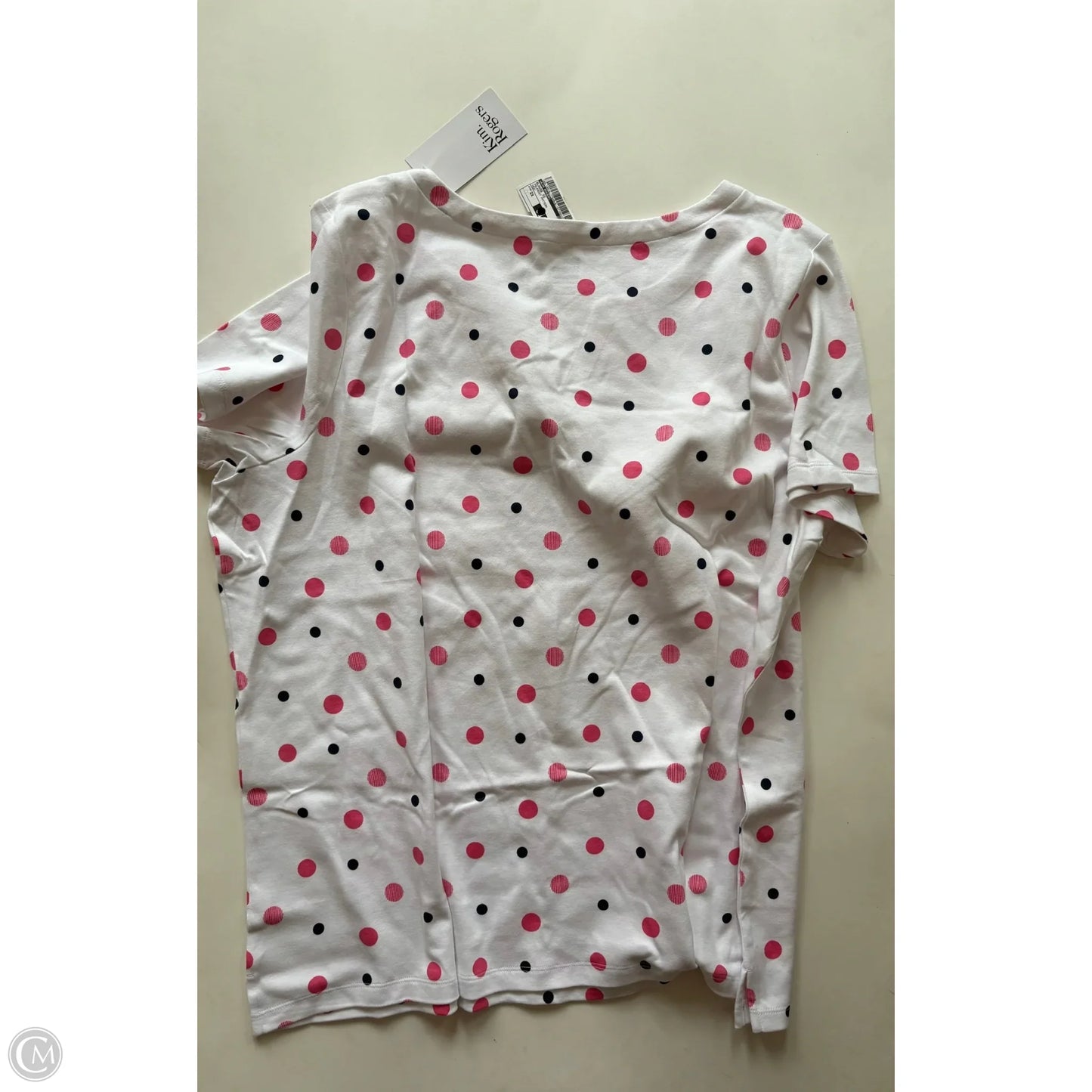 Blouse Short Sleeve By Kim Rogers In Polkadot Pattern, Size: 2x