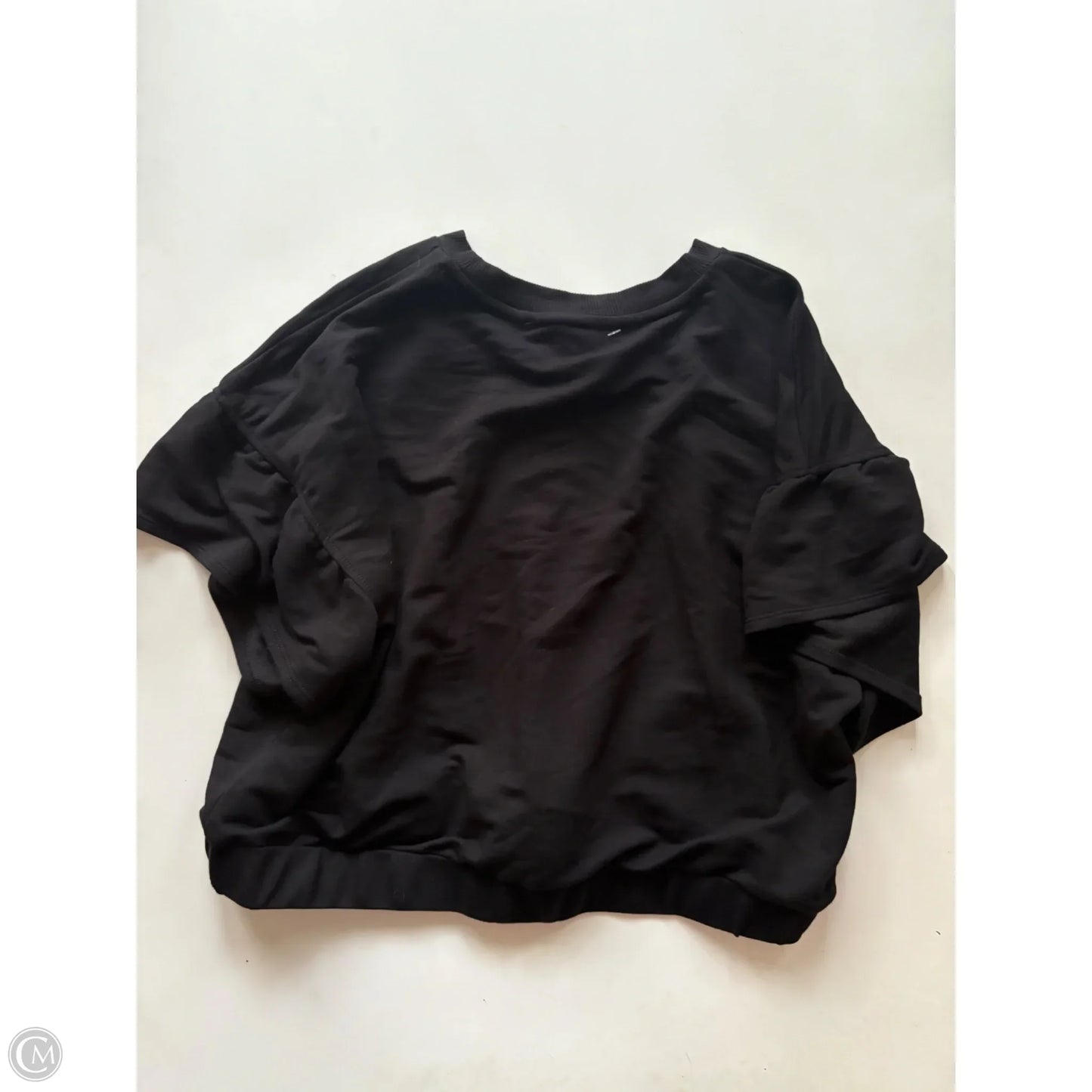 Blouse Short Sleeve By Dkny In Black, Size: L
