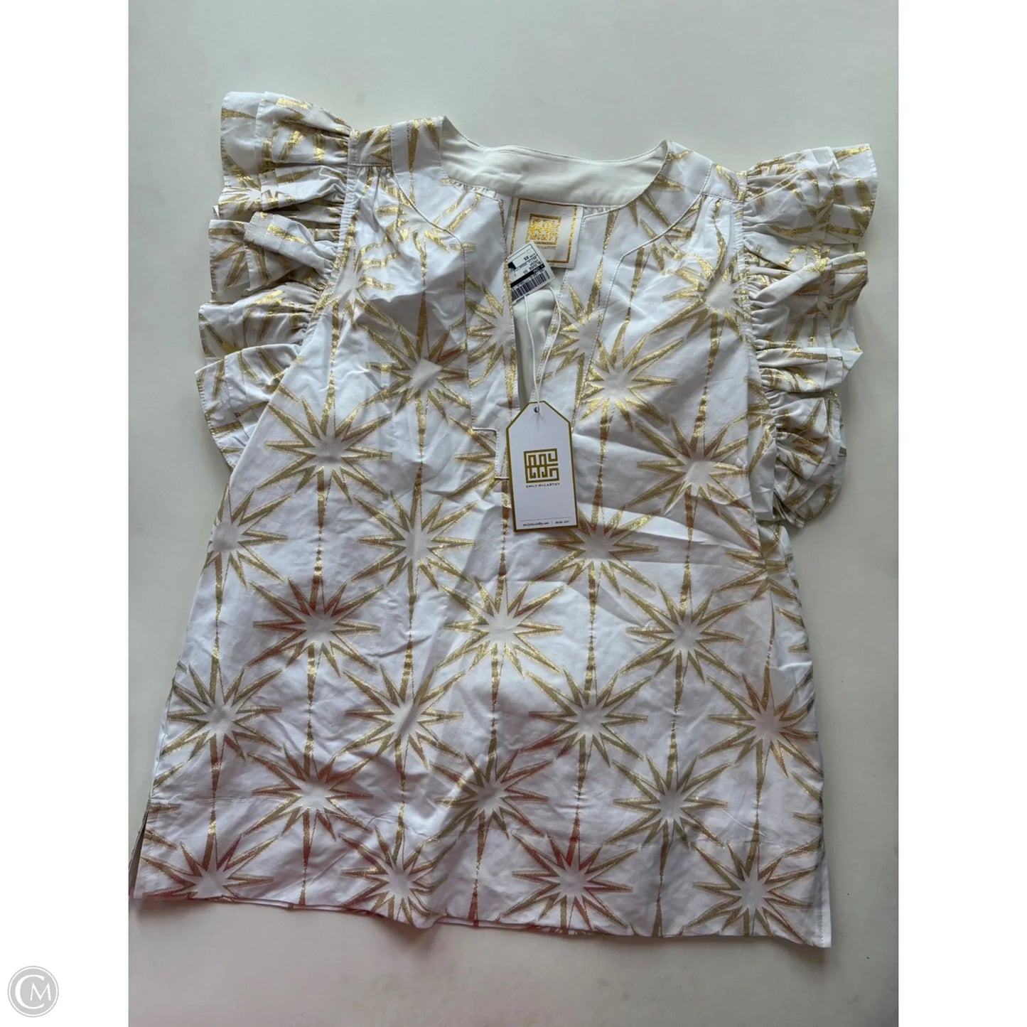 Blouse Short Sleeve By emily mccarthy In Cream, Size: Xs