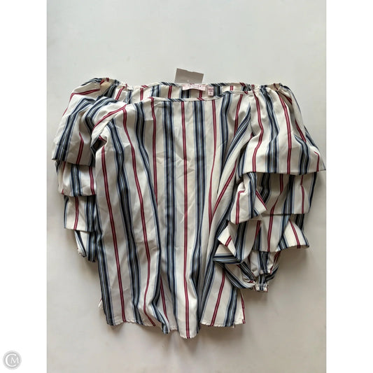 Blouse Long Sleeve By tempted In Striped Pattern, Size: L
