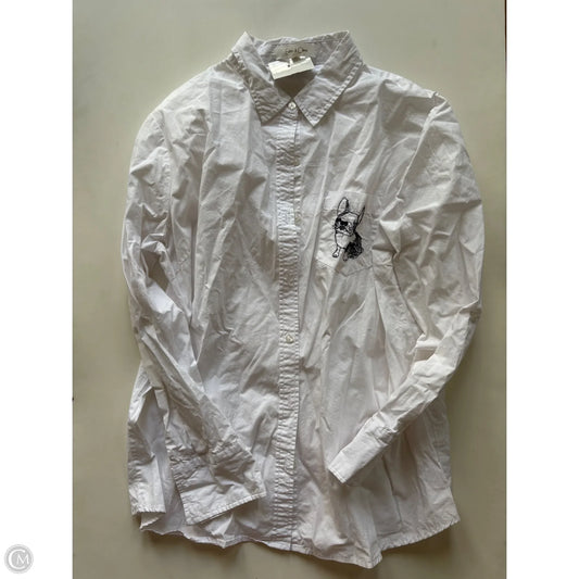 Blouse Long Sleeve By Eden & Olivia In White, Size: Xl