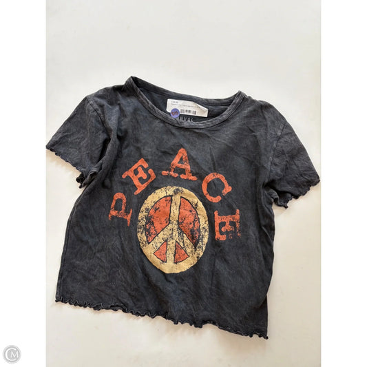 Top Short Sleeve By canvas In Grey, Size: S