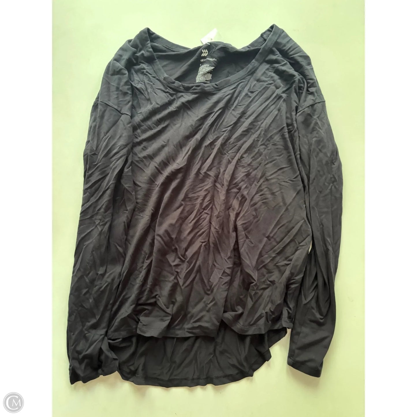 Athletic Top Long Sleeve Crewneck By All In Motion In Black, Size: S