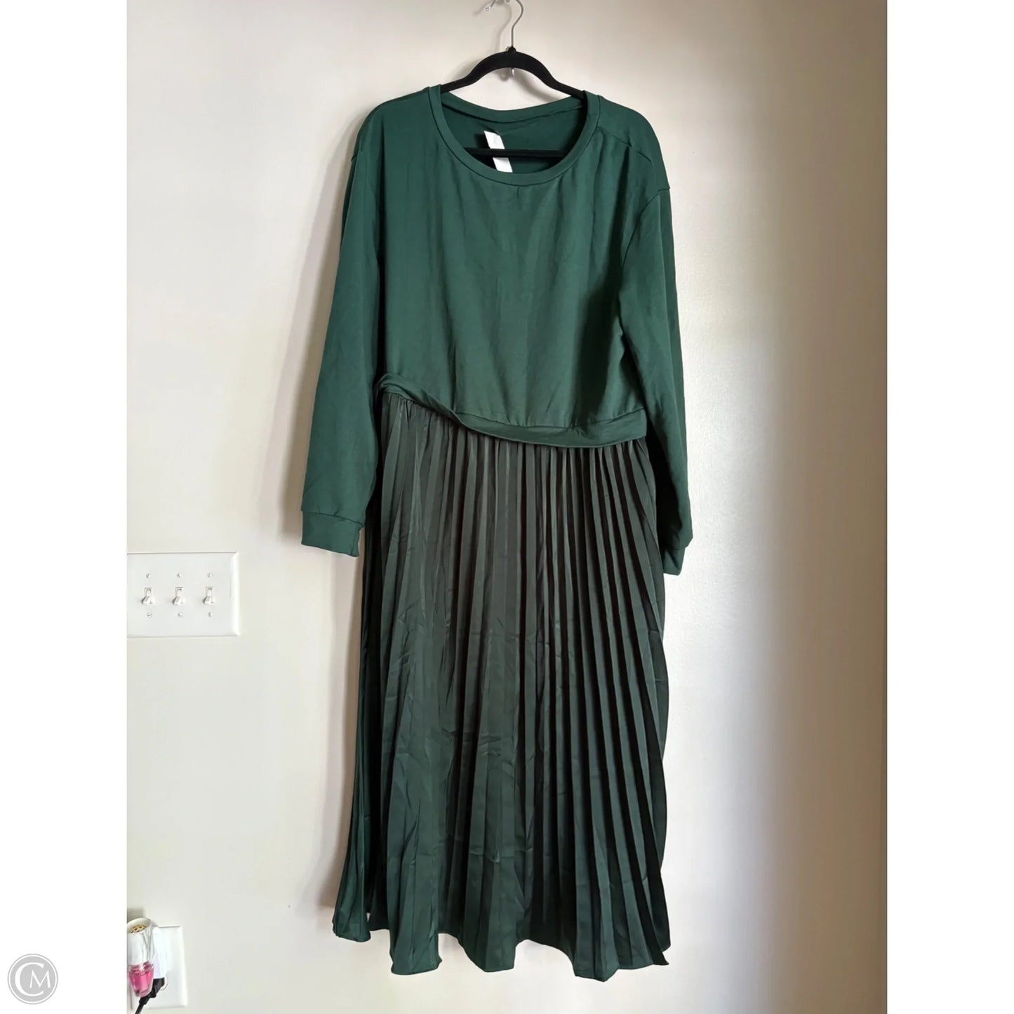 Dress Casual Midi By Cmc In Green, Size: Xl
