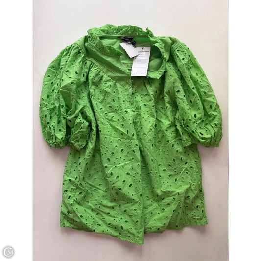Blouse Short Sleeve By pretty garden In Green, Size: S