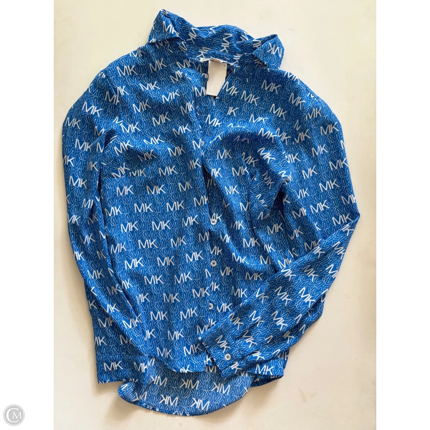 Blouse Long Sleeve By Michael By Michael Kors In Blue, Size: M