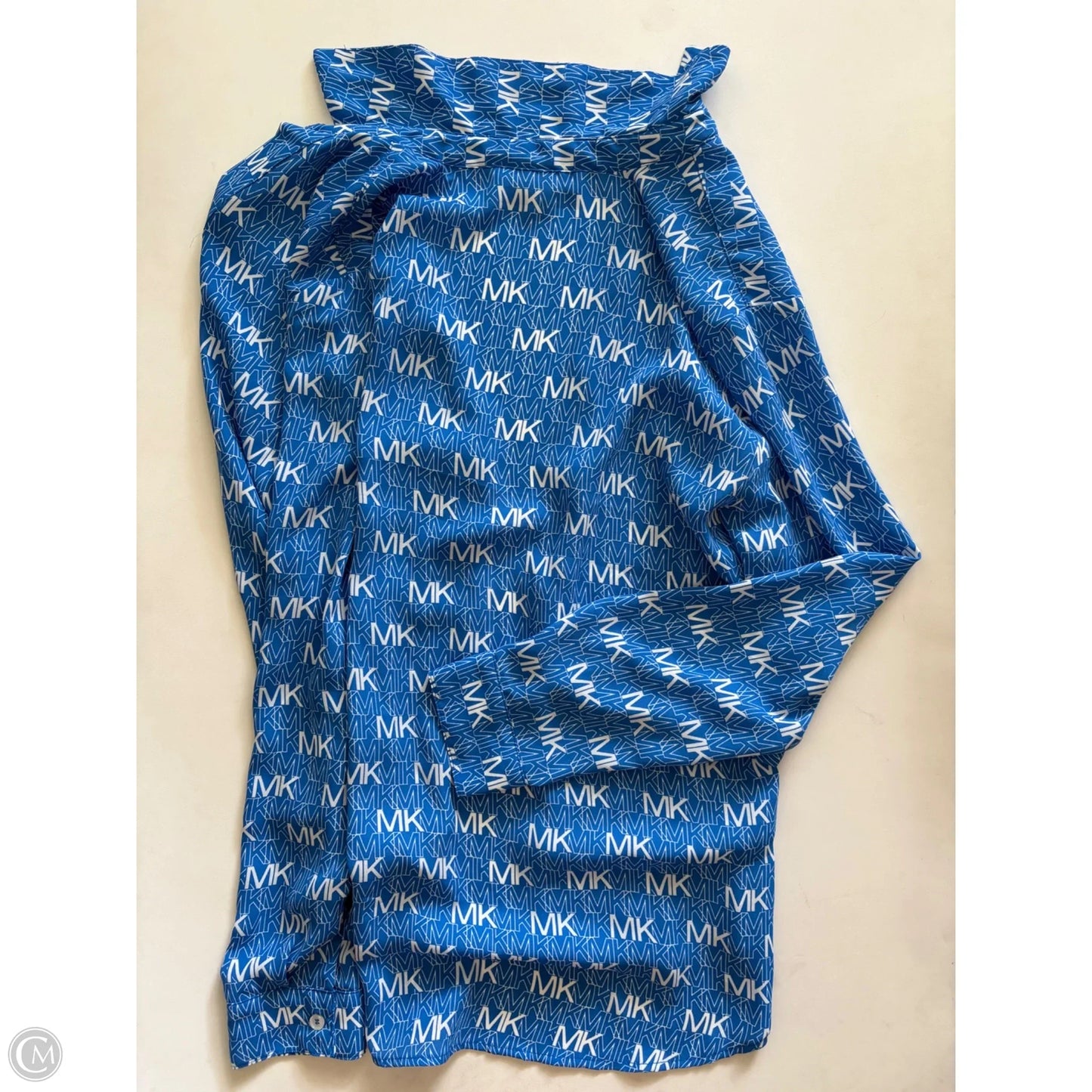 Blouse Long Sleeve By Michael By Michael Kors In Blue, Size: M