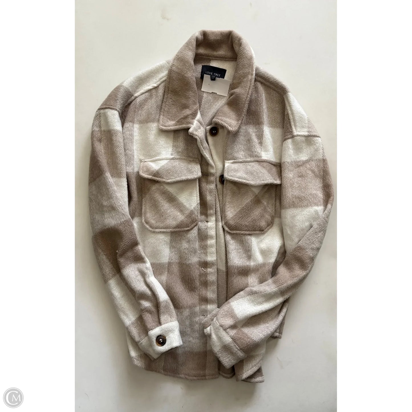 Jacket Moto By Love Tree In Plaid Pattern, Size: M