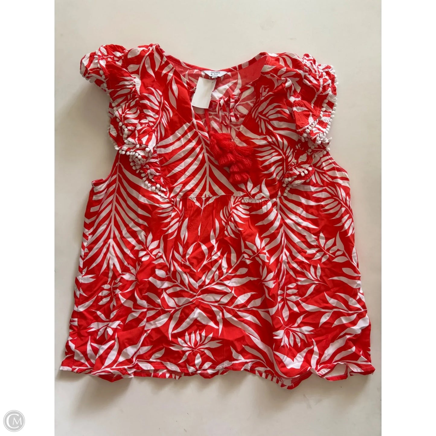 Blouse Short Sleeve By Crown And Ivy In Orange, Size: L