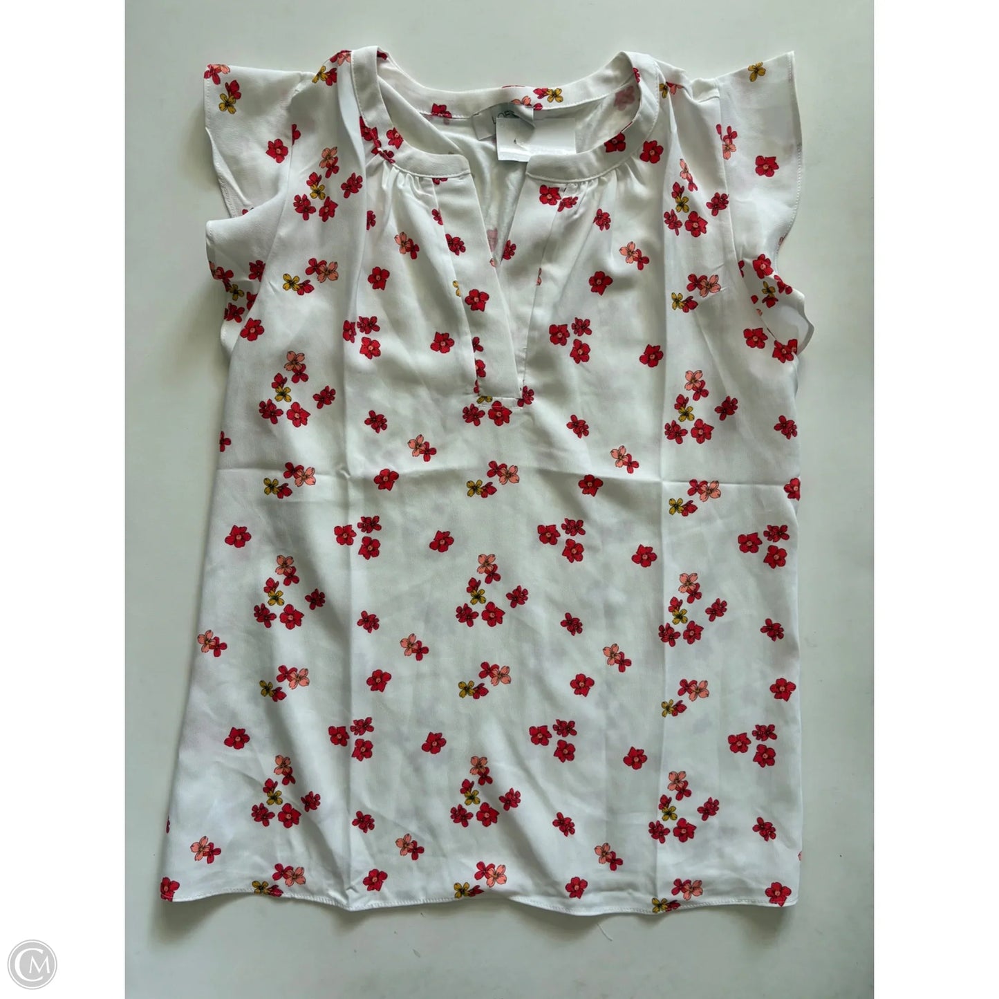 Blouse Short Sleeve By Loft In White, Size: M