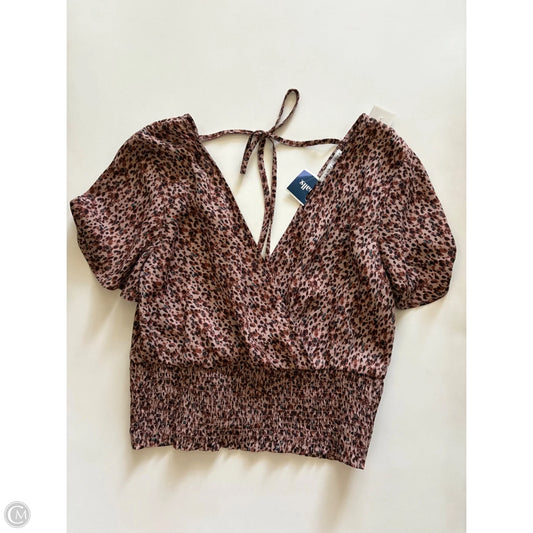 Blouse Short Sleeve By Paper Crane In Leopard Print, Size: L