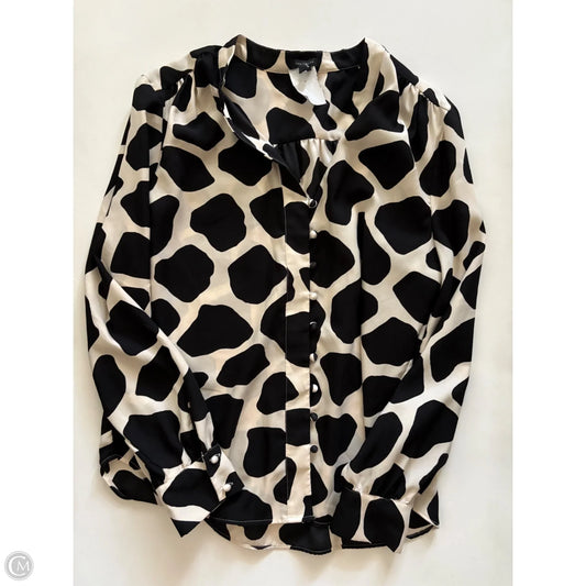 Blouse Long Sleeve By Ann Taylor In Black, Size: L
