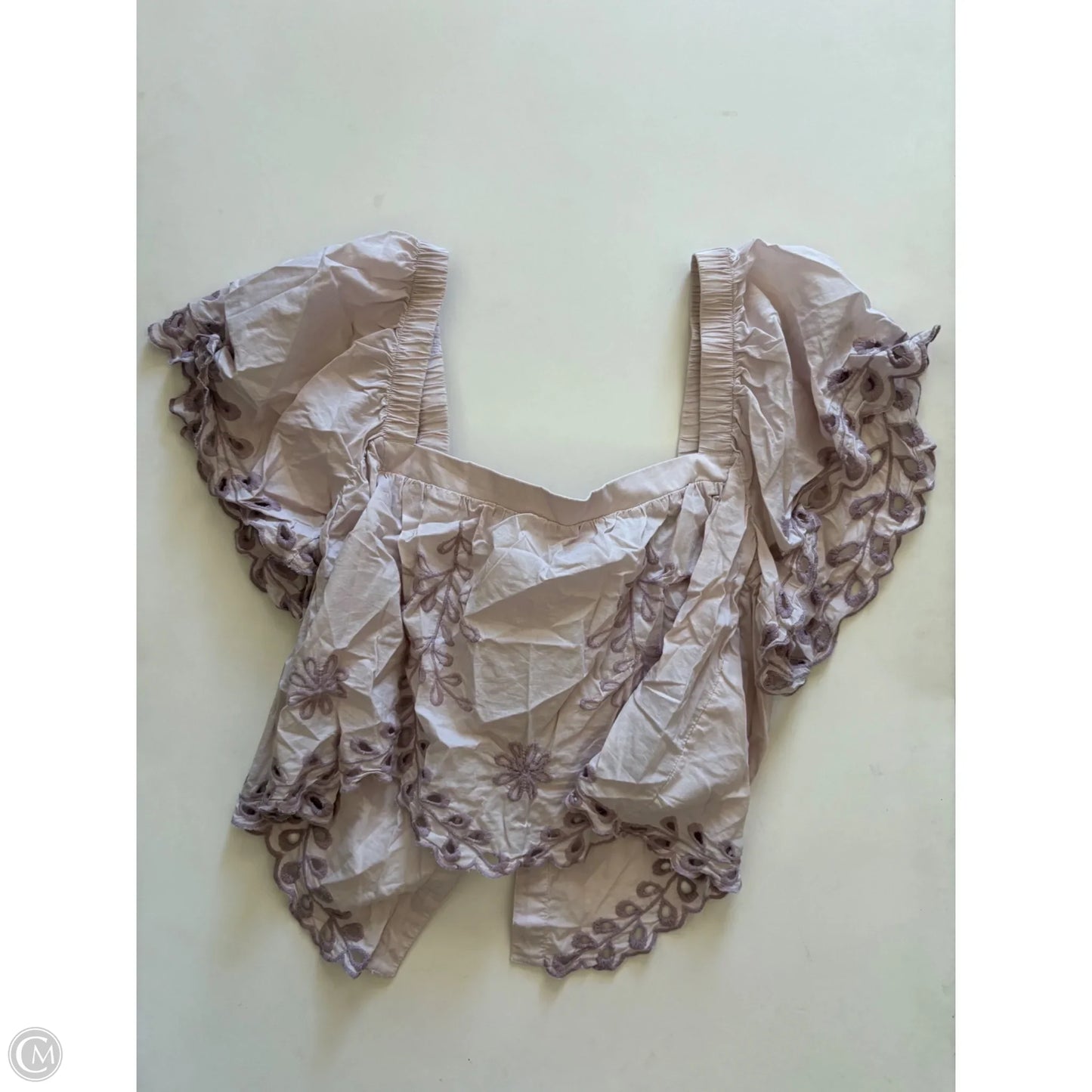 Top Short Sleeve By American Eagle In Purple, Size: L