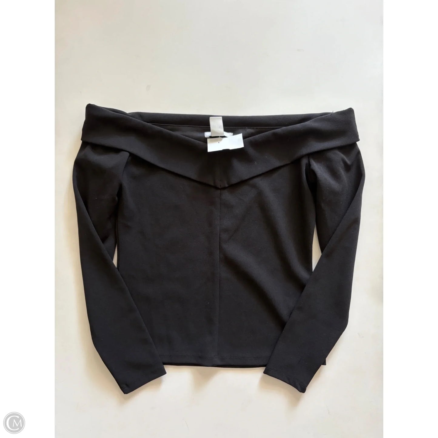 Top Long Sleeve By H&m In Black, Size: S
