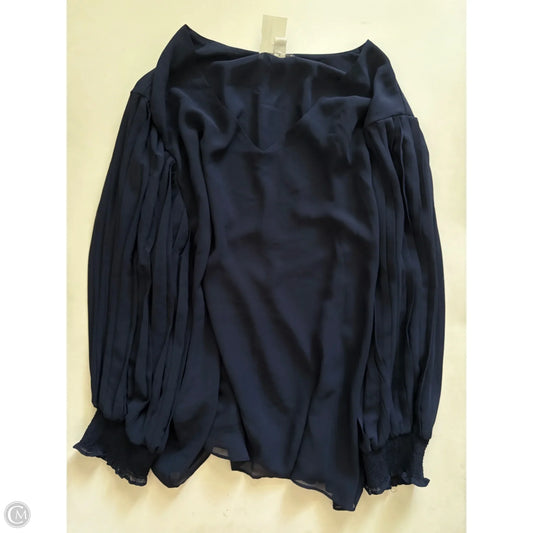 Top Long Sleeve By Cato In Navy, Size: 2x