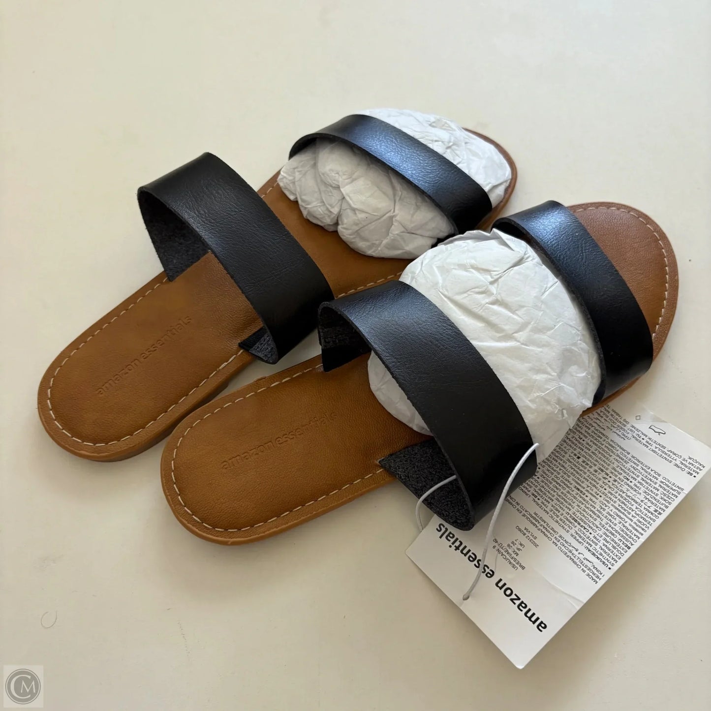 Sandals Flats By Amazon Essentials In Black, Size: 9