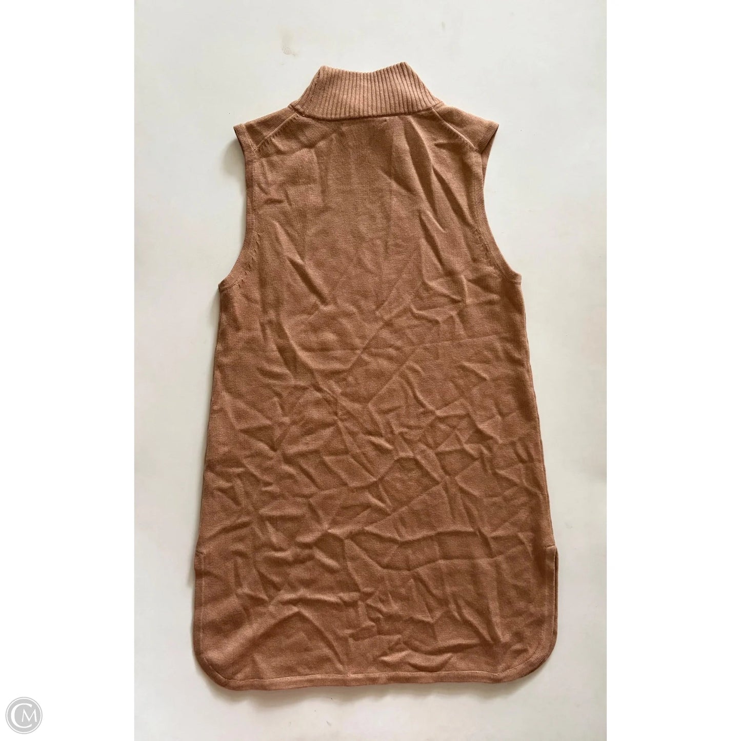 Sweater Short Sleeve By Joan Vass In Tan, Size: S
