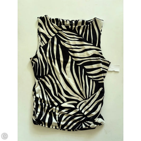 Top Sleeveless By Nine West In Black & Cream, Size: L