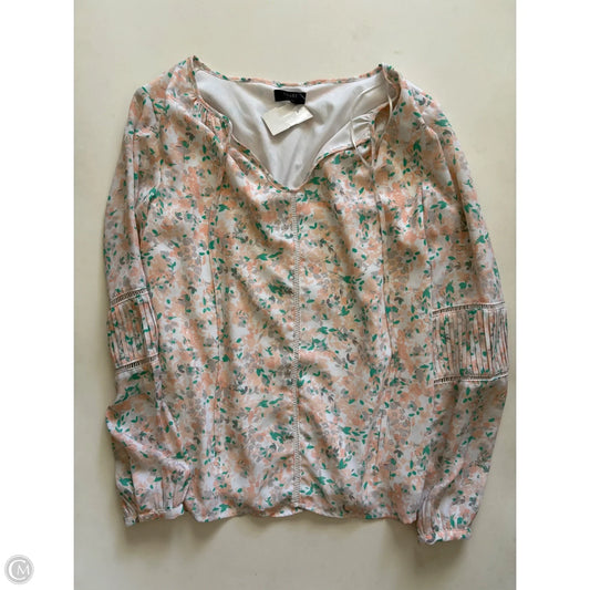 Top Long Sleeve By Kaari Blue In Floral Print, Size: S