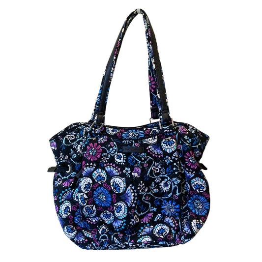 Handbag By Vera Bradley In Black & Blue, Size:Large