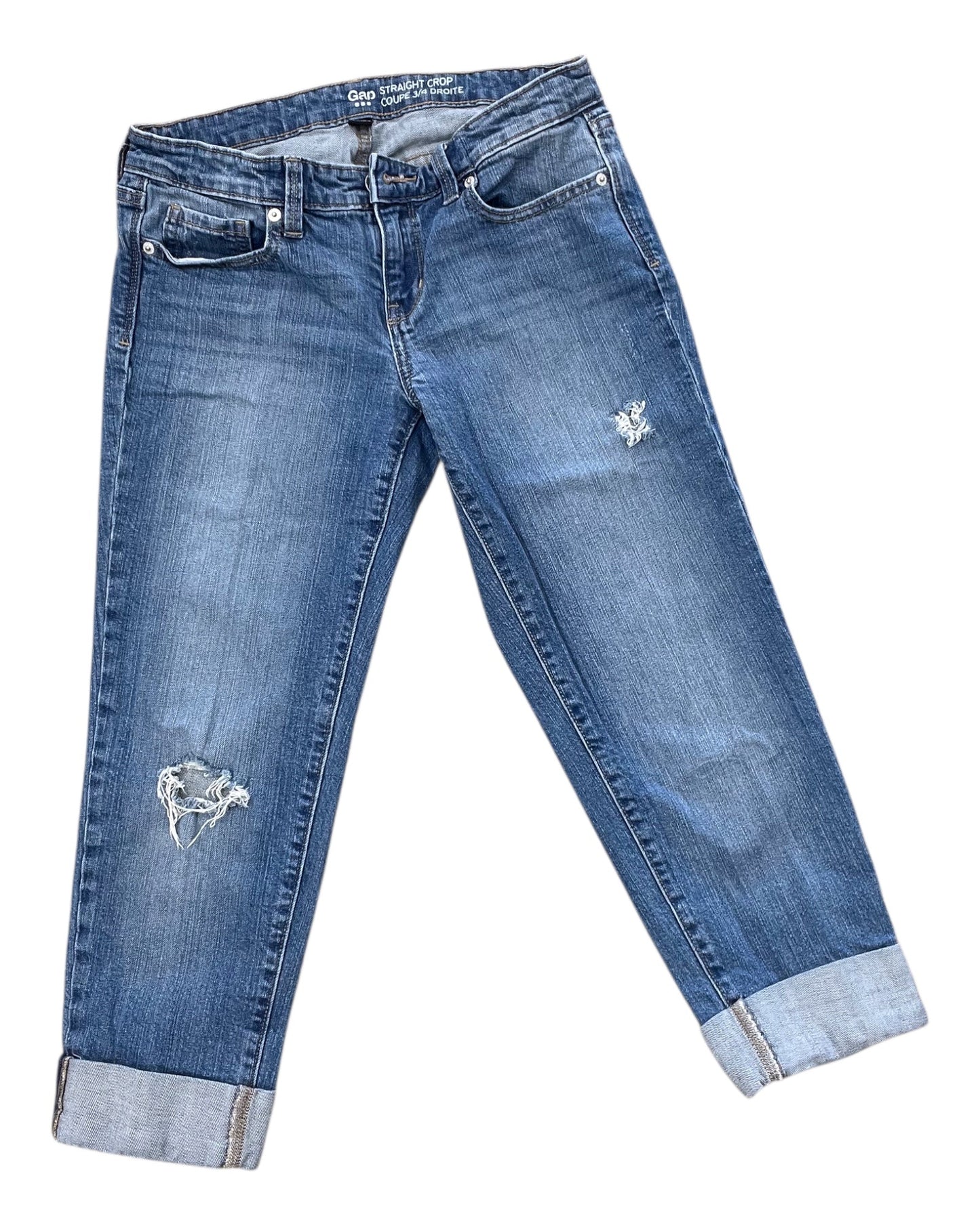Jeans Cropped By Gap In Blue Denim, Size:6