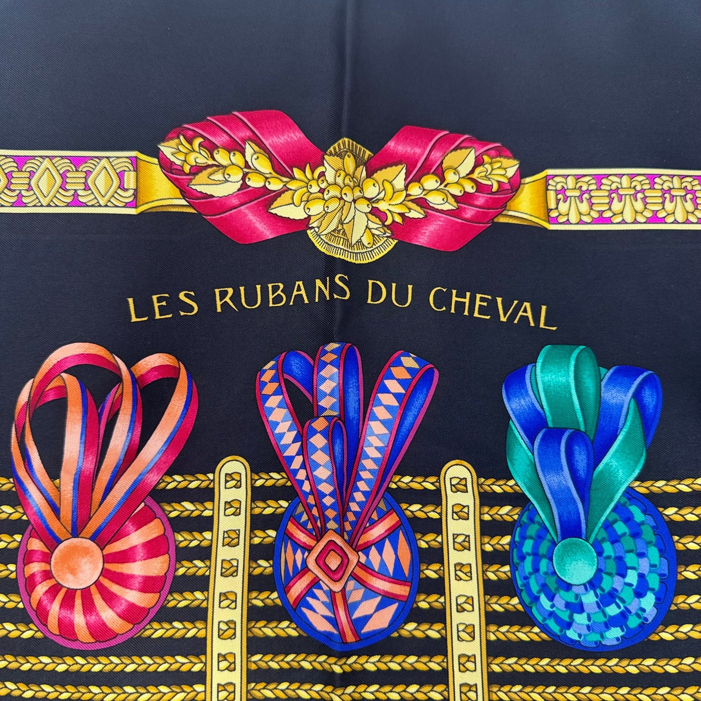 Les Rubans Du Cheval Silk Square Scarf Luxury Designer By Hermes