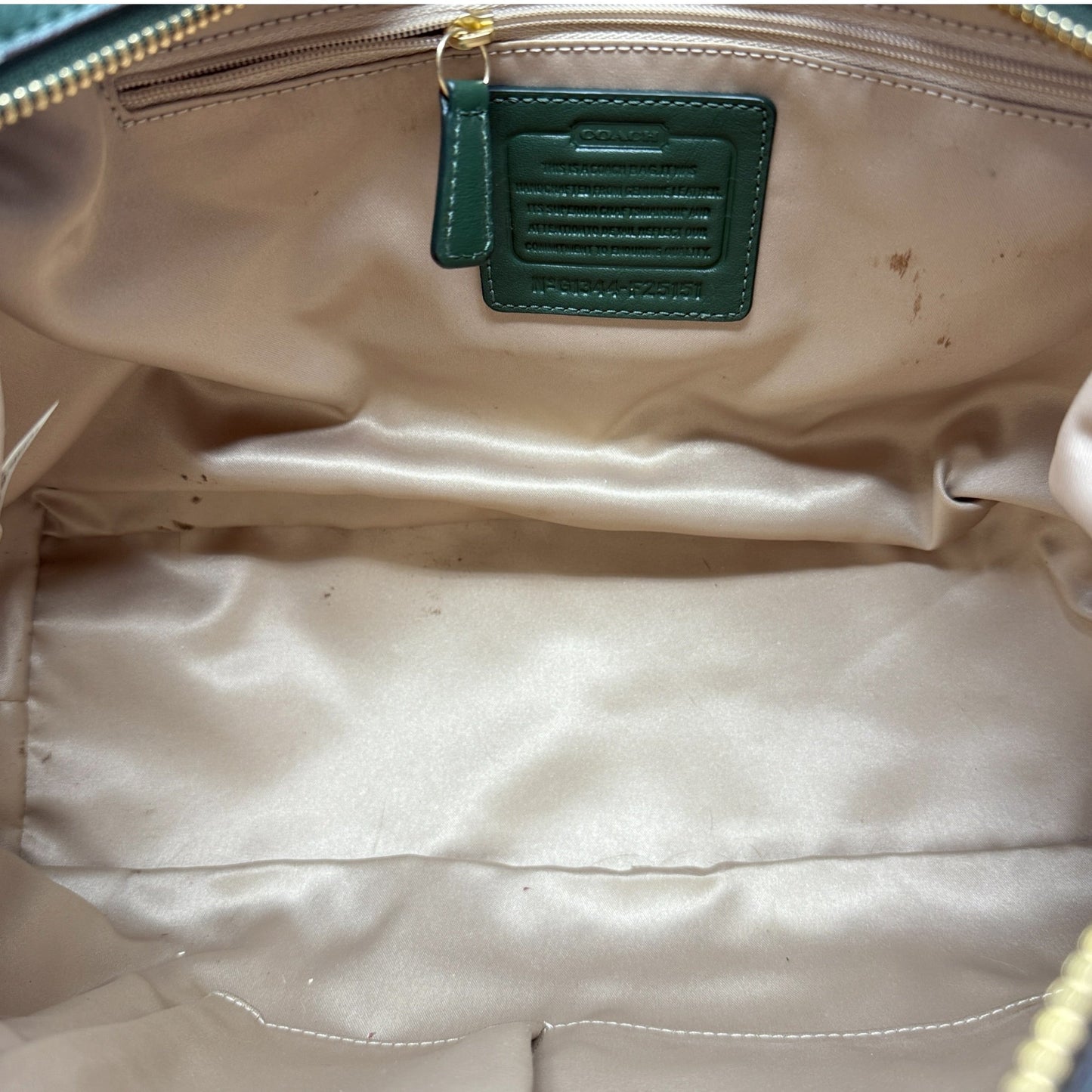 Campbell Leather Satchel Designer By Coach, Size: Large